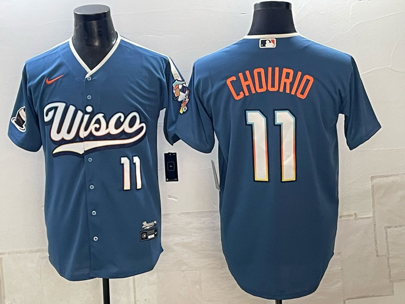 Men Milwaukee Brewers #11 Chourio blue Nike 2026 World Series MLB jersey 102305->milwaukee brewers->MLB Jersey